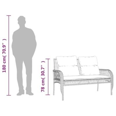 4-delige Loungeset met kussens poly rattan zwart 4-delige Loungeset met kussens poly rattan zwart