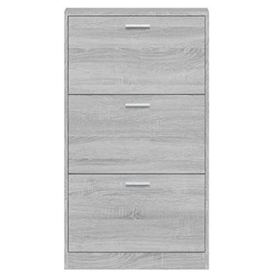 VidaXL Schoenenkast 59x17x108 cm bewerkt hout grijs sonoma VidaXL Schoenenkast 59x17x108 cm bewerkt hout grijs sonoma