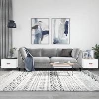 Salontafels 2 st 50x50x40 cm bewerkt hout wit - thumbnail