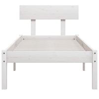 Bedframe massief grenenhout wit 100x200 cm - thumbnail