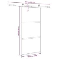 Schuifdeur met beslagset 102,5x205 cm gehard glas zwart - thumbnail