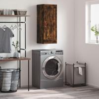 Wandkast 34,5x34x90 cm bewerkt hout gerookt eikenkleurig - thumbnail