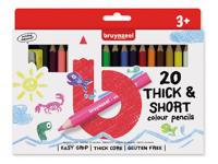 Bruynzeel Kids korte dikke kleurpotloden, set van 20 stuks in geassorteerde kleuren - thumbnail