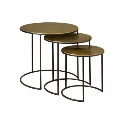 RENEW Bijzettafel 'Marina' Set van 3 stuks, kleur Brass Antique RENEW Bijzettafel 'Marina' Set van 3 stuks, kleur Brass Antique