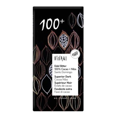 100% pure chocolade met cacao nibs - 80 gram