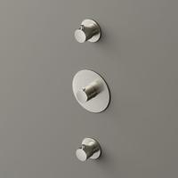 Douchethermostaat Hotbath Buddy Inbouw 2 Stopkranen Geborsteld Nikkel (excl. inbouwdeel) - thumbnail