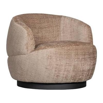 WOOOD Draaifauteuil 'Woolly' Chenille, kleur Zand