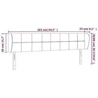 Hoofdbord met randen 163x23x78/88 cm fluweel donkerblauw - thumbnail