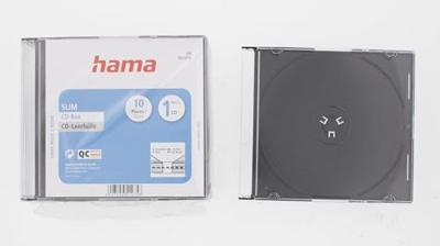 Hama 00051275 CD-hoes slim 1 CD/DVD/Blu-Ray Transparant, Zwart Polystereen 10 stuk(s) - thumbnail