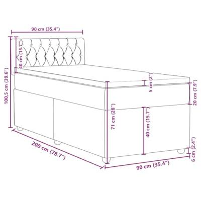 Boxspring met matras stof taupe 90x200 cm - thumbnail