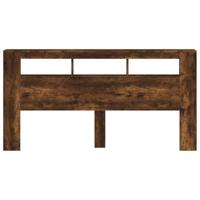 Hoofdeinde met LED 200x18,5x103,5 cm bewerkt hout gerookt eiken - thumbnail