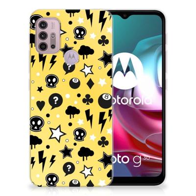Silicone Back Case Motorola Moto G30 | G10 Punk Geel Silicone Back Case Motorola Moto G30 | G10 Punk Geel