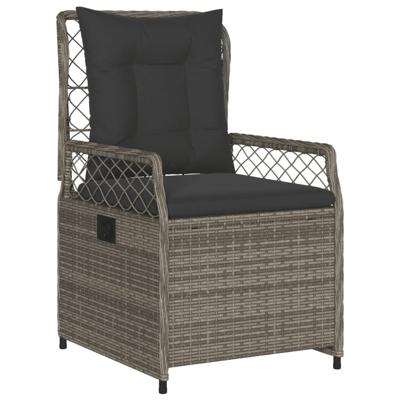 7-delige Tuinset met kussens poly rattan grijs - thumbnail