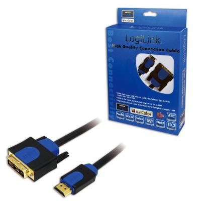 LogiLink CHB3110 DVI-kabel DVI / HDMI Adapterkabel DVI-D 18+1-polige stekker, HDMI-A-stekker 10.00 m Zwart Vergulde steekcontacten, Schroefbaar LogiLink CHB3110 DVI-kabel DVI / HDMI Adapterkabel DVI-D 18+1-polige stekker, HDMI-A-stekker 10.00 m Zwart Vergulde steekcontacten, Schroefbaar