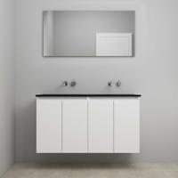 On-Line Badkamermeubelset - 120 cm - Voorgemonteerd - Greeploze Ladestructuur - Acryl Wastafel - zonder Kraangat - Spiegel - Mat Wit - V01 - thumbnail