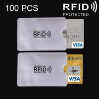 100 stuks aluminiumfolie kaart beschermende Cover Case RFID blokkeren Safety Shield identiteit mouwen kaarten tas grootte: 9.1 * 6 3 cm - thumbnail