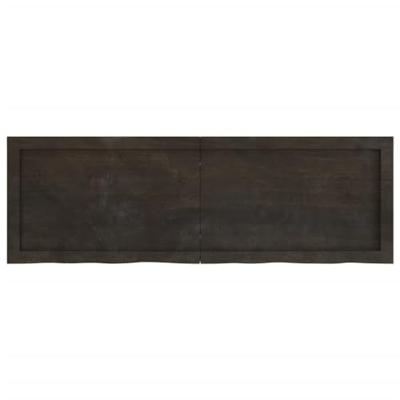 Wastafelblad 120x40x6 cm behandeld massief hout donkergrijs Wastafelblad 120x40x6 cm behandeld massief hout donkergrijs