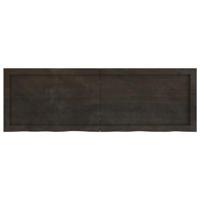 Wastafelblad 120x40x6 cm behandeld massief hout donkergrijs - thumbnail