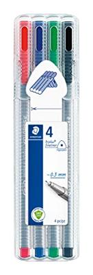 Staedtler fineliner Triplus geassorteerde kleuren, opstelbare box met 4 stuks Staedtler fineliner Triplus geassorteerde kleuren, opstelbare box met 4 stuks
