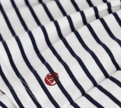 Gestroomde kinderjurk van katoen PETIT BATEAU marineblauw Gestroomde kinderjurk van katoen PETIT BATEAU marineblauw