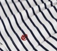 Gestroomde kinderjurk van katoen PETIT BATEAU marineblauw - thumbnail