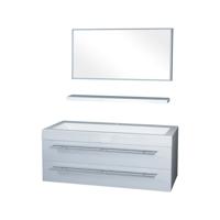 Differnz Force badkamermeubel 125cm 1 kraangat wit met spiegel en planchet - thumbnail
