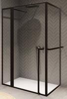 Douchecabine Riho Lucid XL GD203 Omkeerbaar Verstelbaar Aluminium 200x120x80 cm Mat Zwart - thumbnail