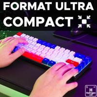 Gamingtoetsenbord - THE G-LAB - KEYZ-HYDRO-BWR/FR - 60% membraan 3 hoofdkleuren Blauw-Wit-Rood - thumbnail