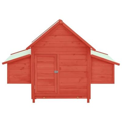 VidaXL Kippenhok 150x96x110 cm massief vurenhout rood en wit