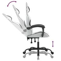 Gamestoel draaibaar kunstleer wit en zwart - thumbnail