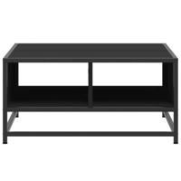Salontafel 60,5x60,5x30 cm bewerkt hout en metaal zwart - thumbnail