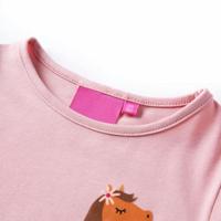 Kindershirt met lange mouwen dierenprint 116 lichtroze - thumbnail