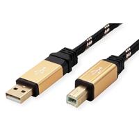 ROLINE GOLD USB 2.0 kabel, type A-B, 3 m - thumbnail