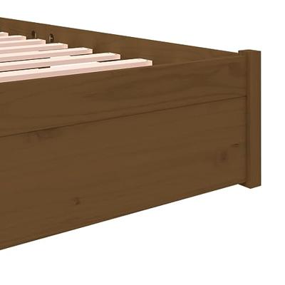 Bedframe massief hout honingbruin 120x190 cm