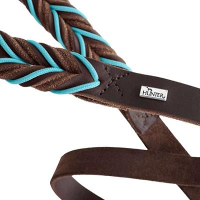 HUNTER Hondenriem Solid Education Cord, bruin-turkoois