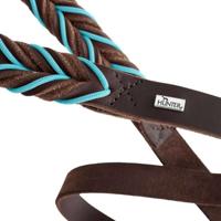 HUNTER Hondenriem Solid Education Cord, bruin-turkoois - thumbnail