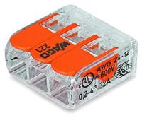 Wago lasklem 221-413 hevelklem 3 draden voor soepele en massieve draad van 0.14 tot 4mm² - thumbnail