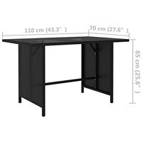Tuintafel 110x70x65 cm poly rattan zwart - thumbnail