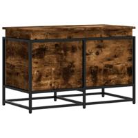 Opbergbox met deksel 80x40x51,5 cm bewerkt hout gerookt eiken - thumbnail