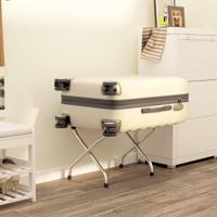 VidaXL Bagagerek met rugleuning zilver 56x39x52cm - thumbnail