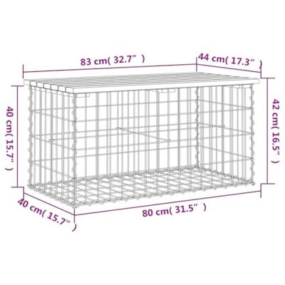 Tuinbank Schanskorfontwerp 83x44x42 cm massief grenenhout