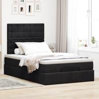 Ottoman bed met matrassen en LED's 90x200cm fluweel zwart - thumbnail