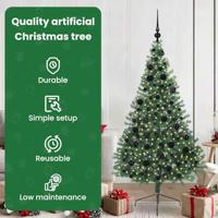VidaXL Kunstmatig voorverlicht kerstboom met 300 led groen 180 cm pvc - thumbnail