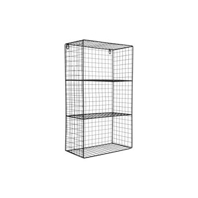 Present Time Wandrek Reja - Zwart - 18x60x35cm - Rechthoek - Staal - Rek voor aan de muur - Rekje - Ophangrek