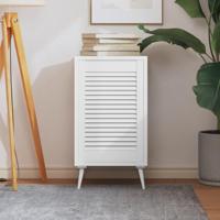 Kastdeur met lamellen 61,5x39,4 cm massief grenenhout wit - thumbnail