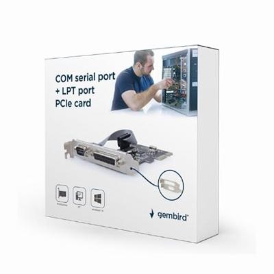 PCI-Express add-on card met COM seriële poort + LPT poort