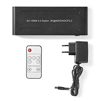 HDMI Switch | 5-Poorts - 5x HDMI-Ingang | 1x HDMI-Uitgang | 4K2K@60FPS / HDCP2.2 HDMI Switch | 5-Poorts - 5x HDMI-Ingang | 1x HDMI-Uitgang | 4K2K@60FPS / HDCP2.2