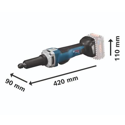 Bosch Blauw GGS 18V-23 PLC Professional rechte slijper met veiligheidsschakelaar zonder accu&apos;s en lader in L-Boxx - 0601229200 - thumbnail