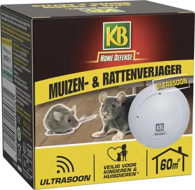 KB Muizenverjager en Rattenverjager Ultrasoon 60m² KB Muizenverjager en Rattenverjager Ultrasoon 60m²
