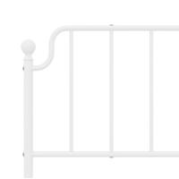 Bedframe met hoofdbord metaal wit 200x200 cm - thumbnail